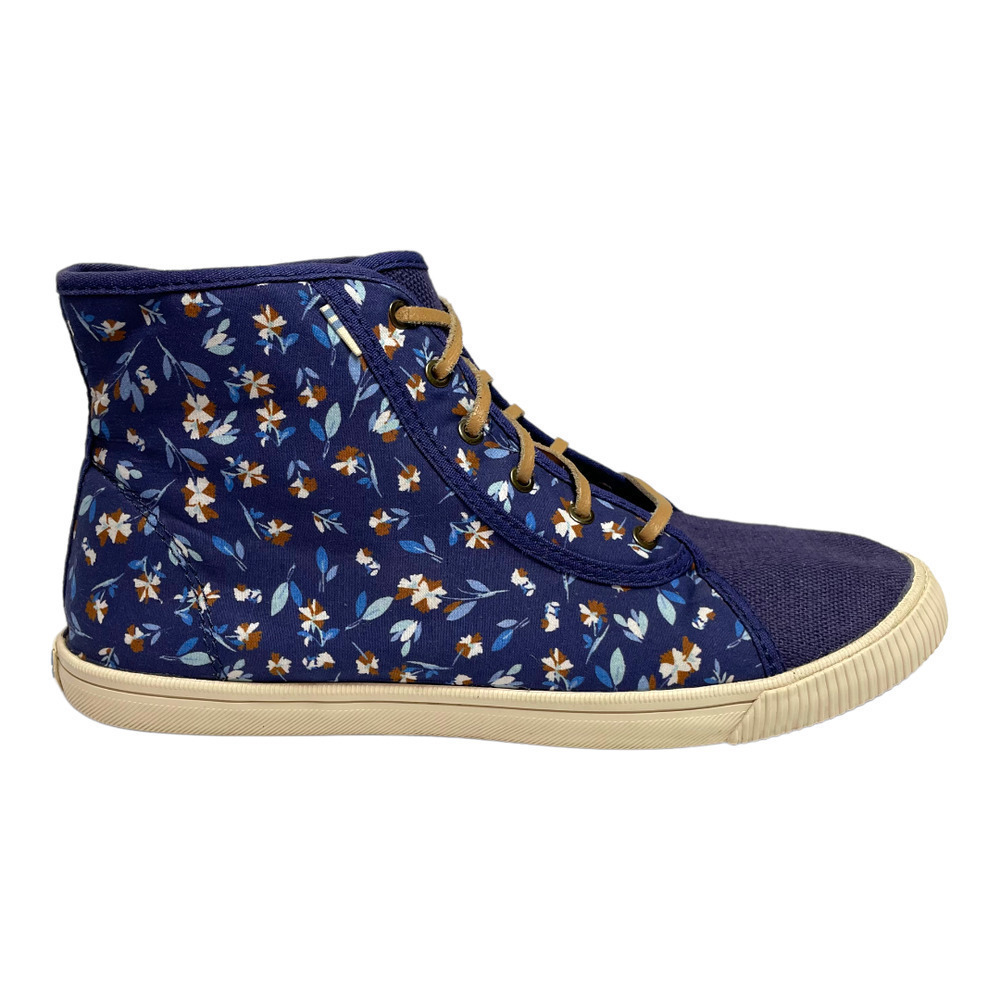 TOMS Deep Cobalt Floral Camarillo Hi-Top Sneaker Women’s Size 8.5 - Picture 2 of 11